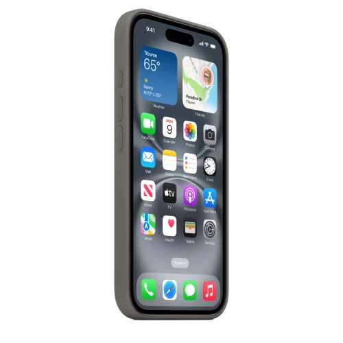 Чехол-накладка (силиконовый) для iPhone 16 Silicone Case High Copy with MagSafe & Button Stone Gray
