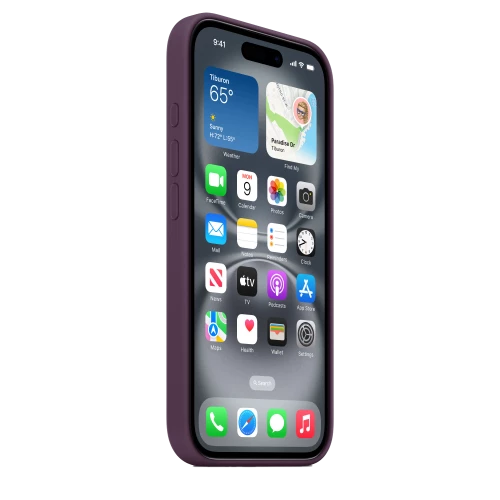 Чехол-накладка (силиконовый) для iPhone 16 Silicone Case High Copy with MagSafe & Button Plum