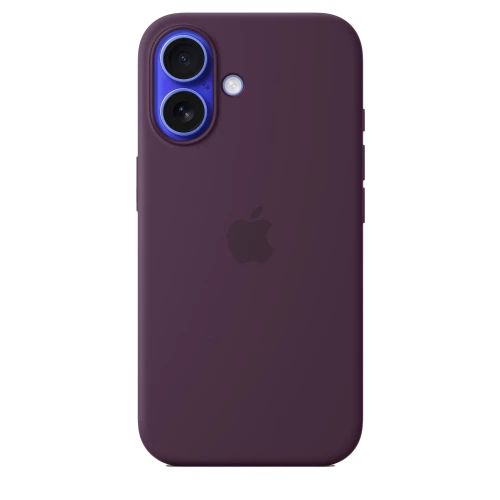 Чехол-накладка (силиконовый) для iPhone 16 Silicone Case High Copy with MagSafe & Button Plum