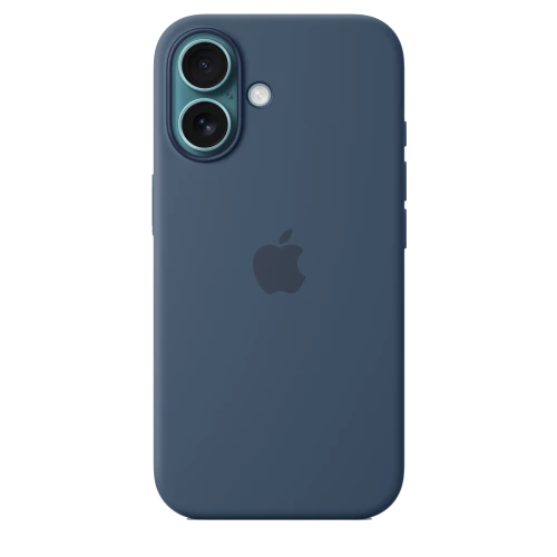 Чехол-накладка (силиконовый) для iPhone 16 Silicone Case High Copy with MagSafe & Button Denim
