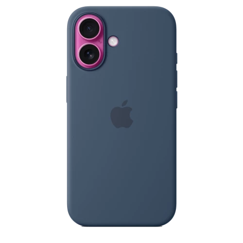 Чехол-накладка (силиконовый) для iPhone 16 Silicone Case High Copy with MagSafe & Button Denim