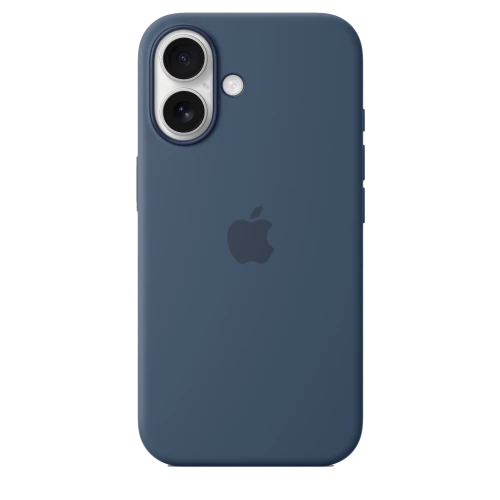 Чехол-накладка (силиконовый) для iPhone 16 Silicone Case High Copy with MagSafe & Button Denim