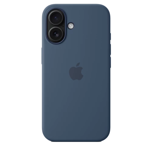 Чехол-накладка (силиконовый) для iPhone 16 Silicone Case High Copy with MagSafe & Button Denim