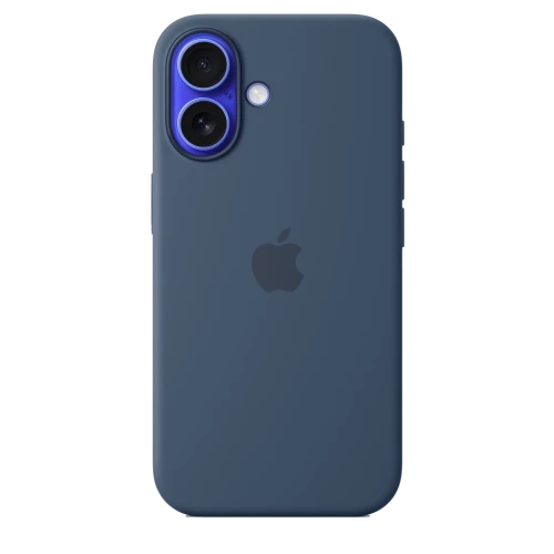 Чехол-накладка (силиконовый) для iPhone 16 Silicone Case High Copy with MagSafe & Button Denim