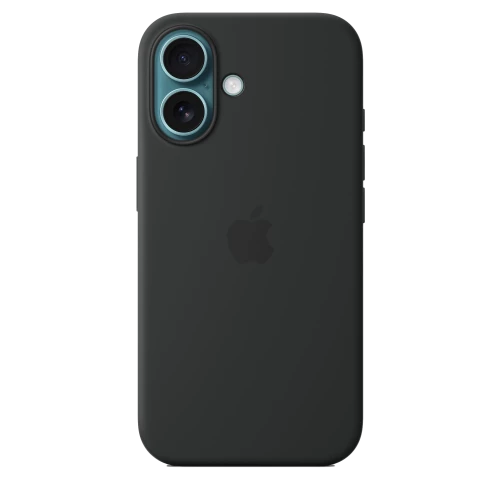 Чехол-накладка (силиконовый) для iPhone 16 Silicone Case High Copy with MagSafe & Button Black