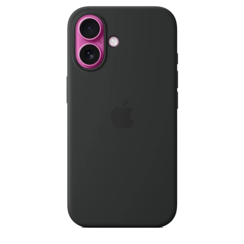 Чехол-накладка (силиконовый) для iPhone 16 Silicone Case High Copy with MagSafe & Button Black