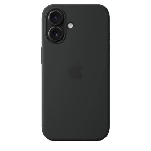 Чехол-накладка (силиконовый) для iPhone 16 Silicone Case High Copy with MagSafe & Button Black