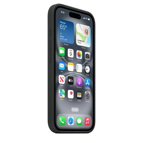 Чехол-накладка (силиконовый) для iPhone 16 Silicone Case High Copy with MagSafe & Button Black