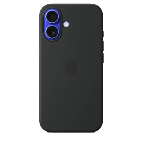 Чехол-накладка (силиконовый) для iPhone 16 Silicone Case High Copy with MagSafe & Button Black