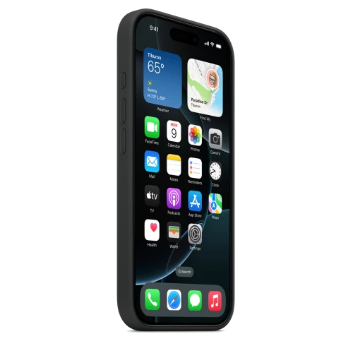 Чохол-накладка (силіконовий) для iPhone 16 Pro Silicone Case High Copy with MagSafe & Button Black