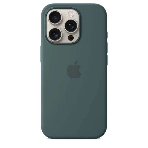 Чехол-накладка (силиконовый) для iPhone 16 Pro Silicone Case High Copy with MagSafe & Button Lake Green