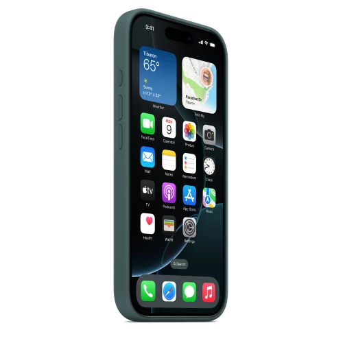 Чехол-накладка (силиконовый) для iPhone 16 Pro Silicone Case High Copy with MagSafe & Button Lake Green