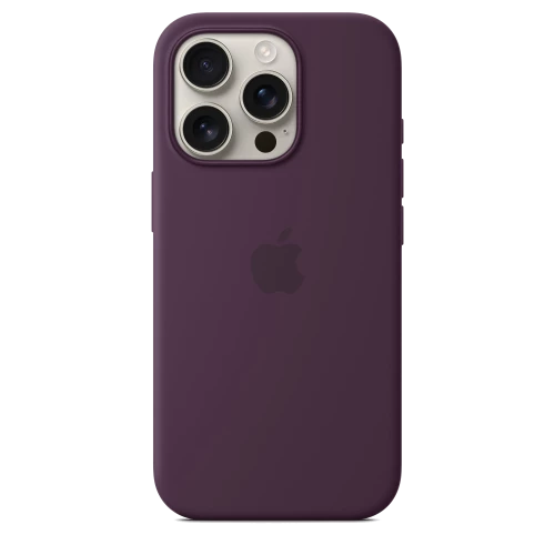 Чехол-накладка (силиконовый) для iPhone 16 Pro Silicone Case High Copy with MagSafe & Button Plum