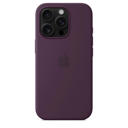 Чехол-накладка (силиконовый) для iPhone 16 Pro Silicone Case High Copy with MagSafe & Button Plum