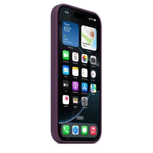 Чехол-накладка (силиконовый) для iPhone 16 Pro Silicone Case High Copy with MagSafe & Button Plum