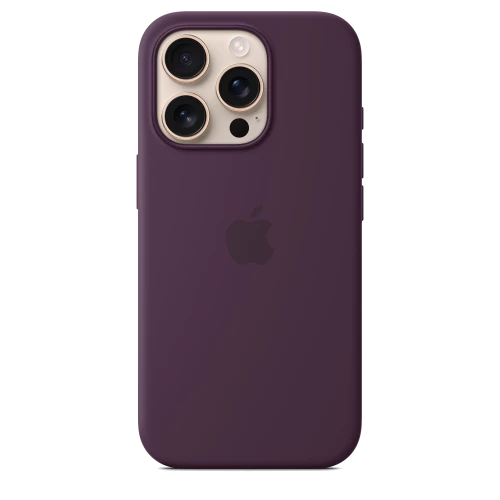 Чехол-накладка (силиконовый) для iPhone 16 Pro Silicone Case High Copy with MagSafe & Button Plum