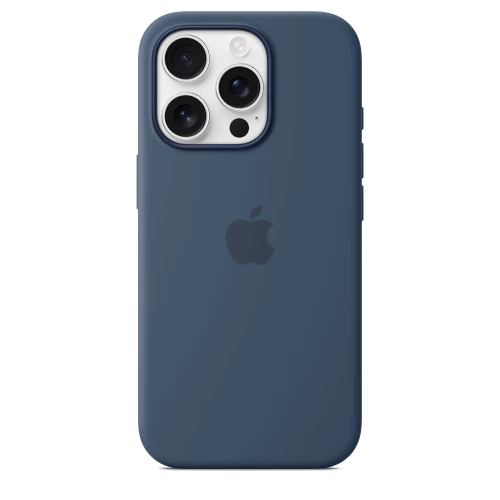Чехол-накладка (силиконовый) для iPhone 16 Pro Silicone Case High Copy with MagSafe & Button Denim