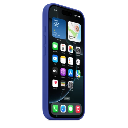 Чехол-накладка (силиконовый) для iPhone 16 Pro Silicone Case High Copy with MagSafe & Button Ultramarine