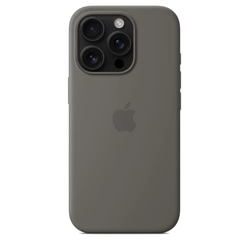 Чехол-накладка (силиконовый) для iPhone 16 Pro Silicone Case High Copy with MagSafe & Button Stone Gray