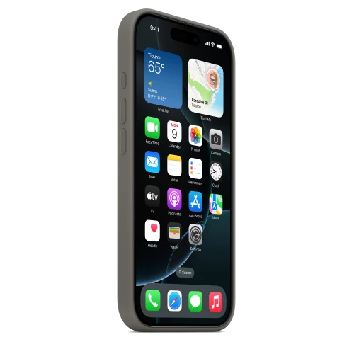 Чехол-накладка (силиконовый) для iPhone 16 Pro Silicone Case High Copy with MagSafe & Button Stone Gray
