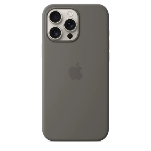 Чехол-накладка (силиконовый) для iPhone 16 Pro Max Silicone Case High Copy with MagSafe & Button Stone Gray