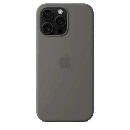 Чехол-накладка (силиконовый) для iPhone 16 Pro Max Silicone Case High Copy with MagSafe & Button Stone Gray