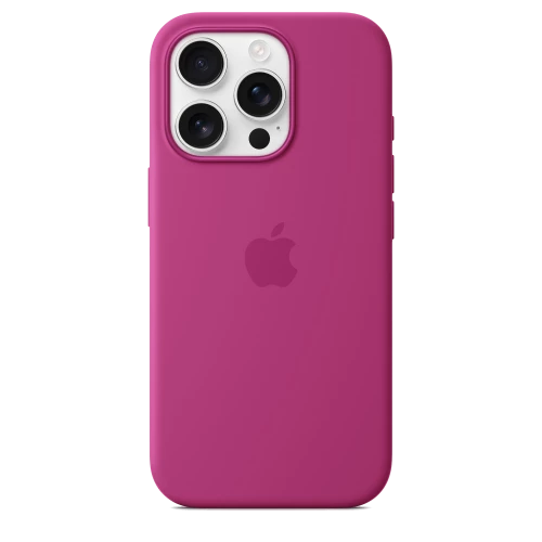 Чехол-накладка (силиконовый) для iPhone 16 Pro Max Silicone Case High Copy with MagSafe & Button Fuchsia