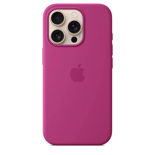 Чехол-накладка (силиконовый) для iPhone 16 Pro Max Silicone Case High Copy with MagSafe & Button Fuchsia