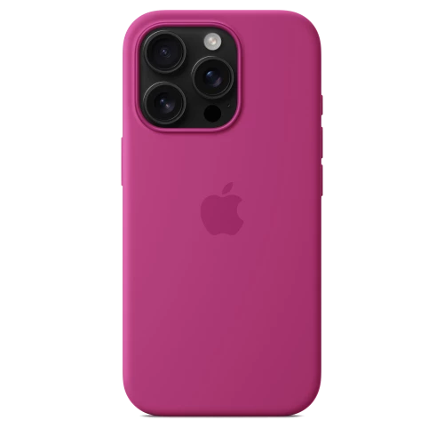 Чехол-накладка (силиконовый) для iPhone 16 Pro Max Silicone Case High Copy with MagSafe & Button Fuchsia