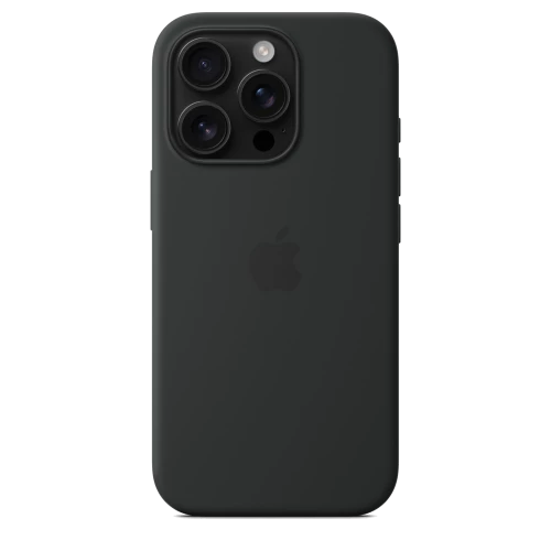 Чехол-накладка (силиконовый) для iPhone 16 Pro Max Silicone Case High Copy with MagSafe & Button Black