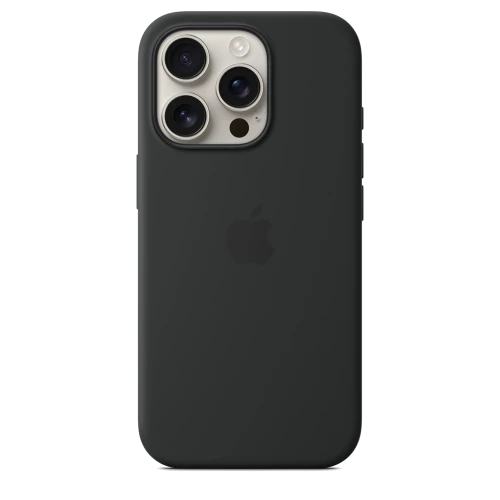 Чехол-накладка (силиконовый) для iPhone 16 Pro Max Silicone Case High Copy with MagSafe & Button Black