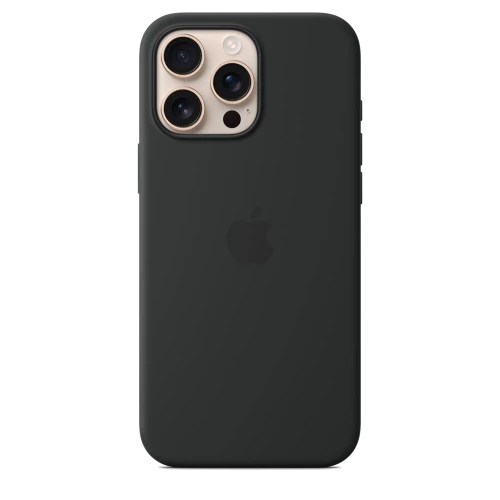 Чехол-накладка (силиконовый) для iPhone 16 Pro Max Silicone Case High Copy with MagSafe & Button Black