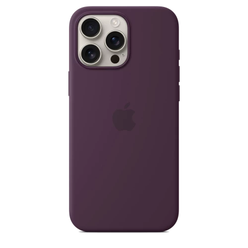 Чехол-накладка (силиконовый) для iPhone 16 Pro Max Silicone Case High Copy with MagSafe & Button Plum