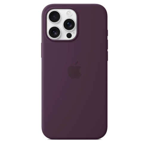 Чехол-накладка (силиконовый) для iPhone 16 Pro Max Silicone Case High Copy with MagSafe & Button Plum