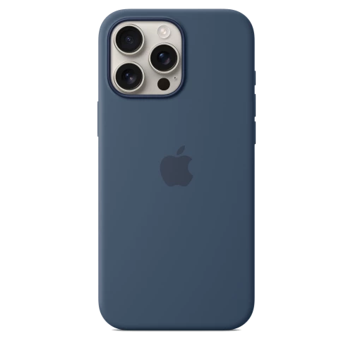 Чехол-накладка (силиконовый) для iPhone 16 Pro Max Silicone Case High Copy with MagSafe & Button Denim