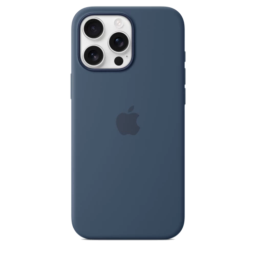 Чехол-накладка (силиконовый) для iPhone 16 Pro Max Silicone Case High Copy with MagSafe & Button Denim