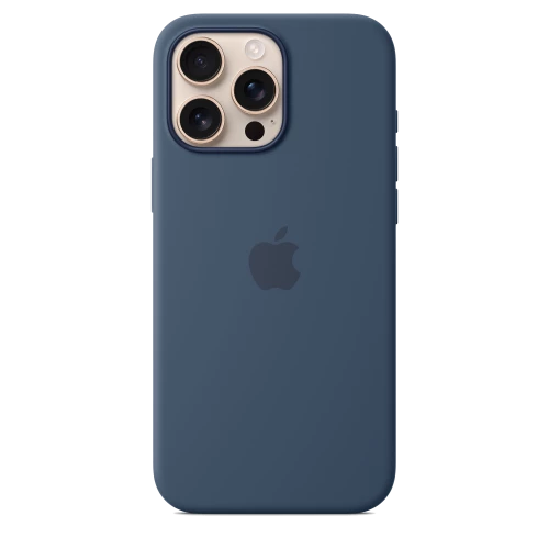 Чехол-накладка (силиконовый) для iPhone 16 Pro Max Silicone Case High Copy with MagSafe & Button Denim