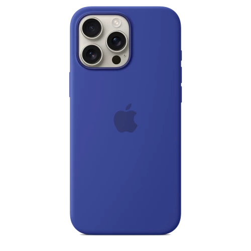 Чохол-накладка (силіконовий) для iPhone 16 Pro Max Silicone Case High Copy with MagSafe & Button Ultramarine