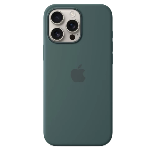 Чехол-накладка (силиконовый) для iPhone 16 Pro Max Silicone Case High Copy with MagSafe & Button Lake Green