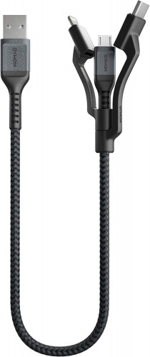 NOMAD Kevlar® Universal Cable USB-A to Micro USB/USB-C/Lightning Black