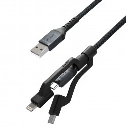 NOMAD Kevlar® Universal Cable USB-A to Micro USB/USB-C/Lightning Black