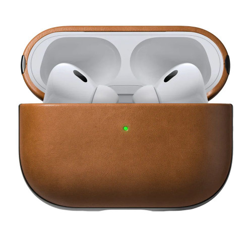 Чехол-накладка (кожаный) Apple AirPods Pro 2 NOMAD Modern Leather Case English Tan