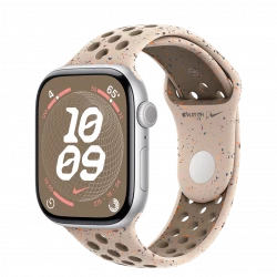 Apple Watch Series 10 GPS 46mm Silver Aluminum Case w. Desert Stone Nike Sport Band - M/L (MWX03+MYL93)