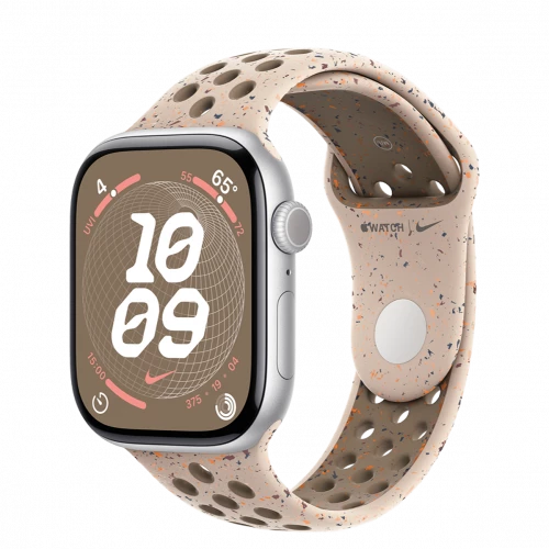 Apple Watch Series 10 GPS 46mm Silver Aluminum Case w. Desert Stone Nike Sport Band - M/L (MWX03+MYL93)
