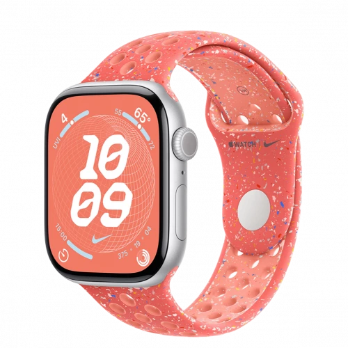 Apple Watch Series 10 GPS 46mm Silver Aluminum Case w. Magic Ember Nike Sport Band - M/L (MWX03+MYLG3)