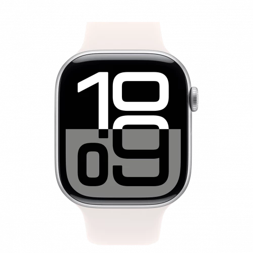 Apple Watch Series 10 GPS 46mm Silver Aluminum Case w. Light Blush Sport Band - M/L (MWX03+MXM93)