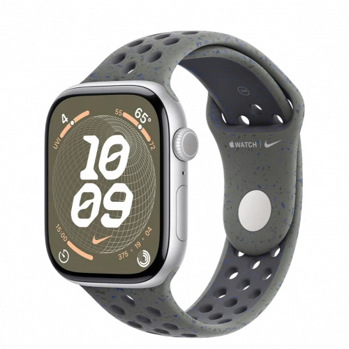Apple Watch Series 10 GPS 46mm Silver Aluminum Case w. Cargo Khaki Nike Sport Band - M/L (MWX03+MYLE3)