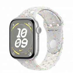 Apple Watch Series 10 GPS 46mm Silver Aluminum Case w. Pure Platinum Nike Sport Band - M/L (MWX03+MYL53)