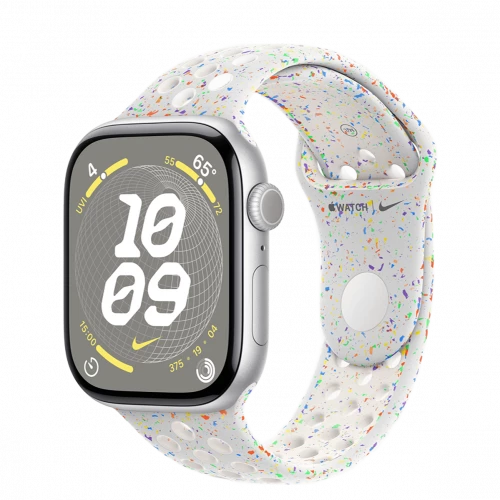 Apple Watch Series 10 GPS 46mm Silver Aluminum Case w. Pure Platinum Nike Sport Band - M/L (MWX03+MYL53)