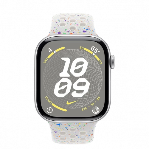 Apple Watch Series 10 GPS 46mm Silver Aluminum Case w. Pure Platinum Nike Sport Band - M/L (MWX03+MYL53)